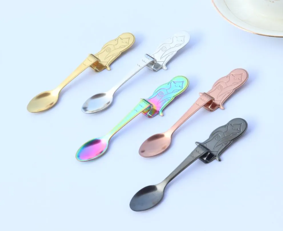 Eco Creative Coffee Spoon Creative Spoon Spoons Spoons Flothware Coffee Ferramentas de bebida