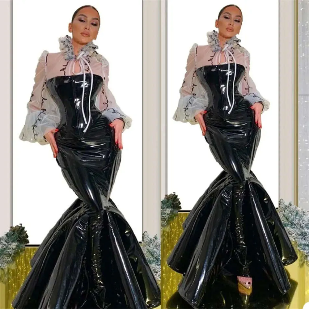 Leather mermaid dress new arrivals