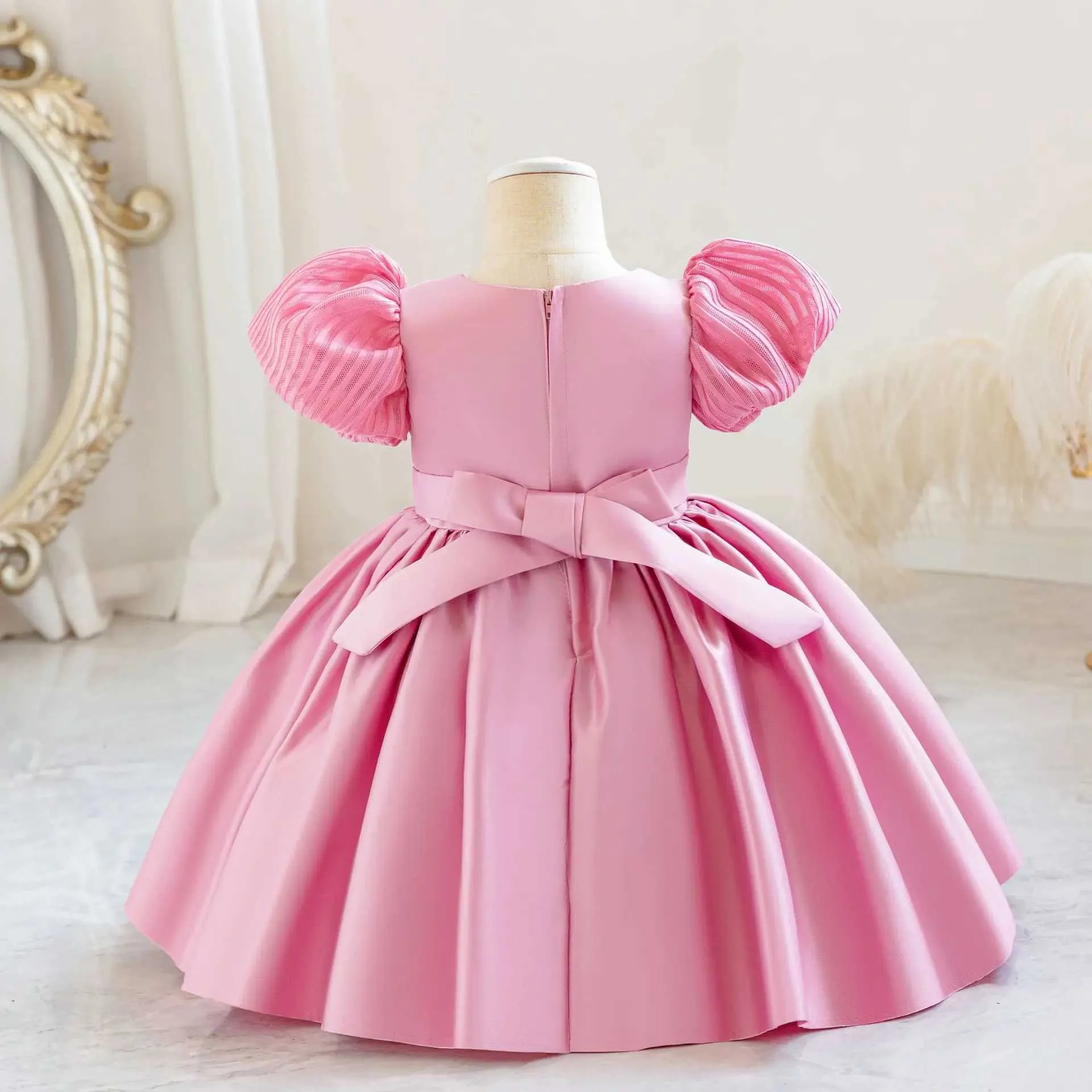 Girl's Toddler Dress Puff Sleeves V Neck Floral Pattern Birthday Party  Pageant Formal Dress from Dhgate Girl's Dresses - price 33.9