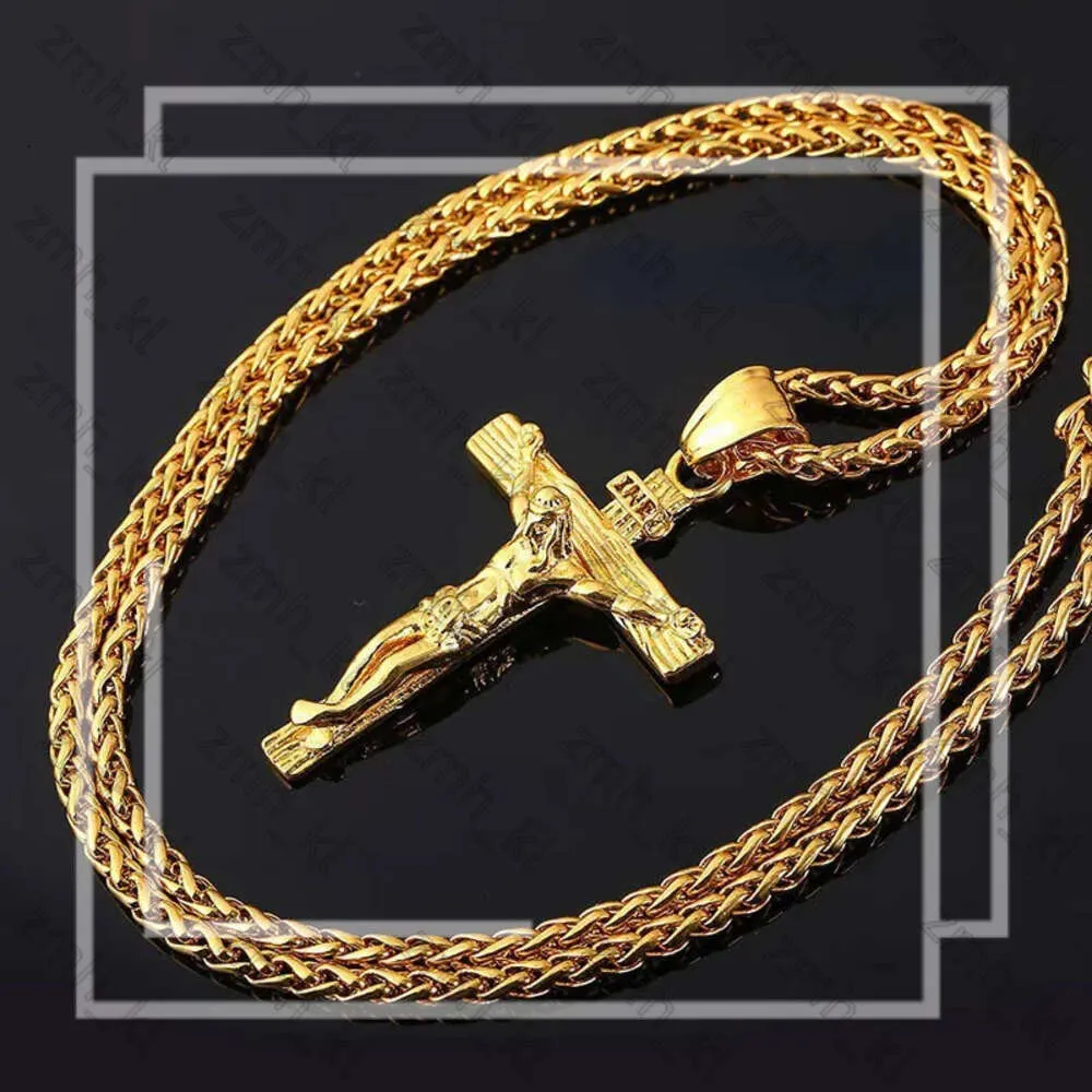 Luxe modeontwerper sieraden Religieuze Jezus Kruisketting voor mannen Fashion Gold Cross Pendent met ketting ketting sieraden geschenken voor mannen hanger 989
