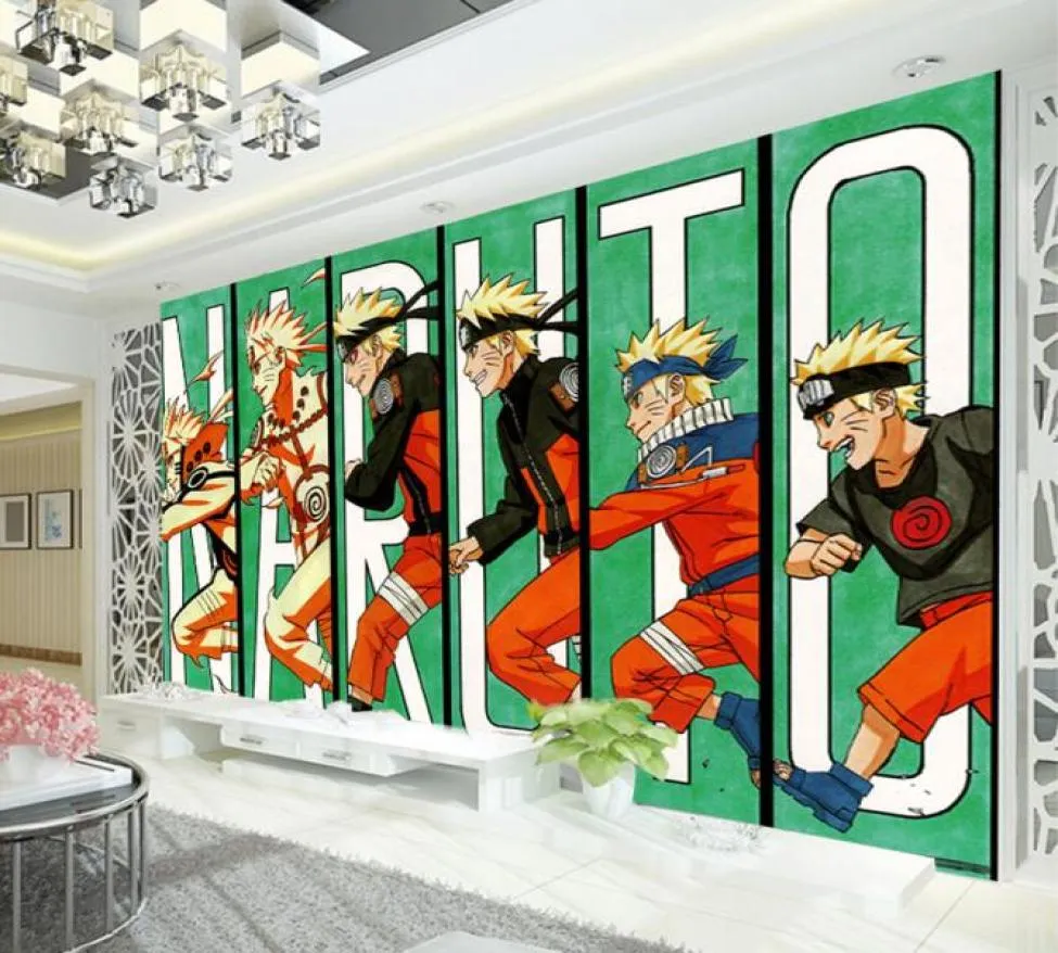 NARUTO PAPIER PAPE ANIME Japonais 3d mur mural Kid039 Boys Chambre de chambre TV Carton personnalisé Paper peint de papier peint grand mur7837454