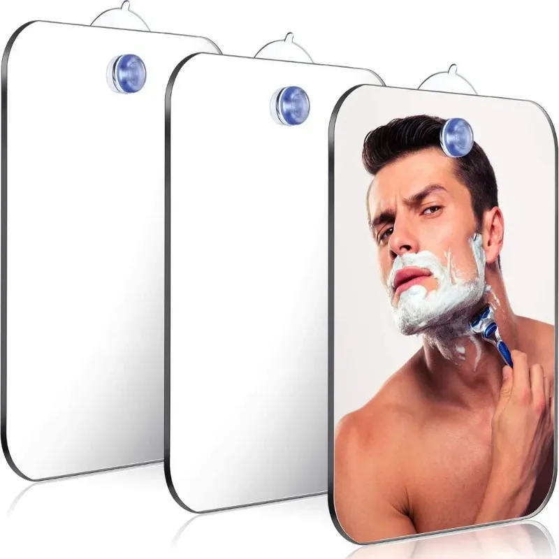 2024 1 stks acryl spiegel met muurzuigdouche spiegel voor man scheren vrouwen make -up draagbare reizen badkamer accessoires