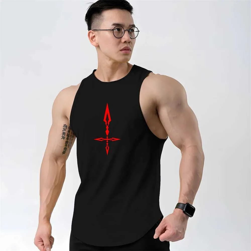 Herentanktops Heren Fitness Vest Zomer Mesh Snel drogen O-Neck Vest Heren Fitness Mouwloos T-shirt Casual sportshirt Heren Kleding Y240507