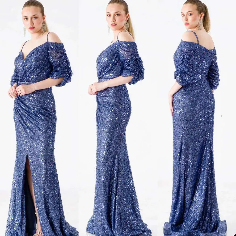 De prom -off glamoureuze schouder zeemeerminjurken veroverd zijkant splitste plooien Backless Zipper Court jurk op maat gemaakte plus size feestjurk Vestido de noite