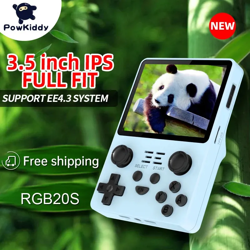 POWKIDDY RGB20S Handheld Game Console Retro Open Source System RK3326 35Inch 4 3 IPS Screen Childrens Gifts 240430