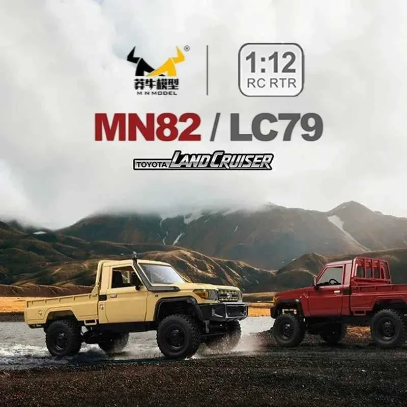 Elektrische/RC-auto NIEUW MN82 Mengniu Remote-gecontroleerde speelgoedauto 1 12 Model Auto RC Off-road voertuigsimulatie Off-road Pick-up Truck Children Toy Gift T240506