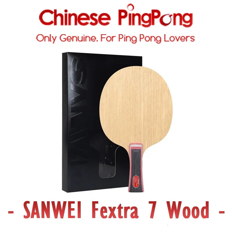 Blade de tennis de table Sanwei Fextra d'origine 7 Boucle de raquette de bois PLY BOUPE OFFENSION SPELLE PING PONG PADDLE PAMDLE 240507