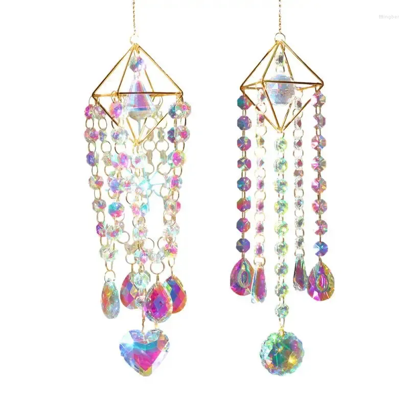 Décorations de jardin Suncatchers avec cristaux Prismes Prisms Rainbow Vintage Vinth carillons suspendus Catcher de rêve Drop Bell Accessoires