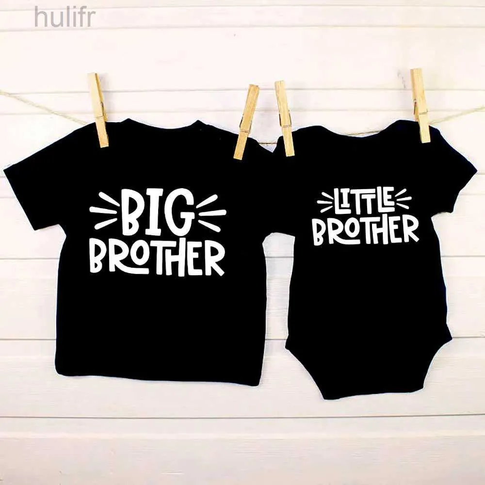 Dopasowanie rodzinnych strojów rodzeństwo Brat pasujący do koszulek Big Brother Brat Brother Shirt Brother Dopasowanie strojów Kid T-shirty z krótkim rękawem Ubrania dla niemowląt D240507