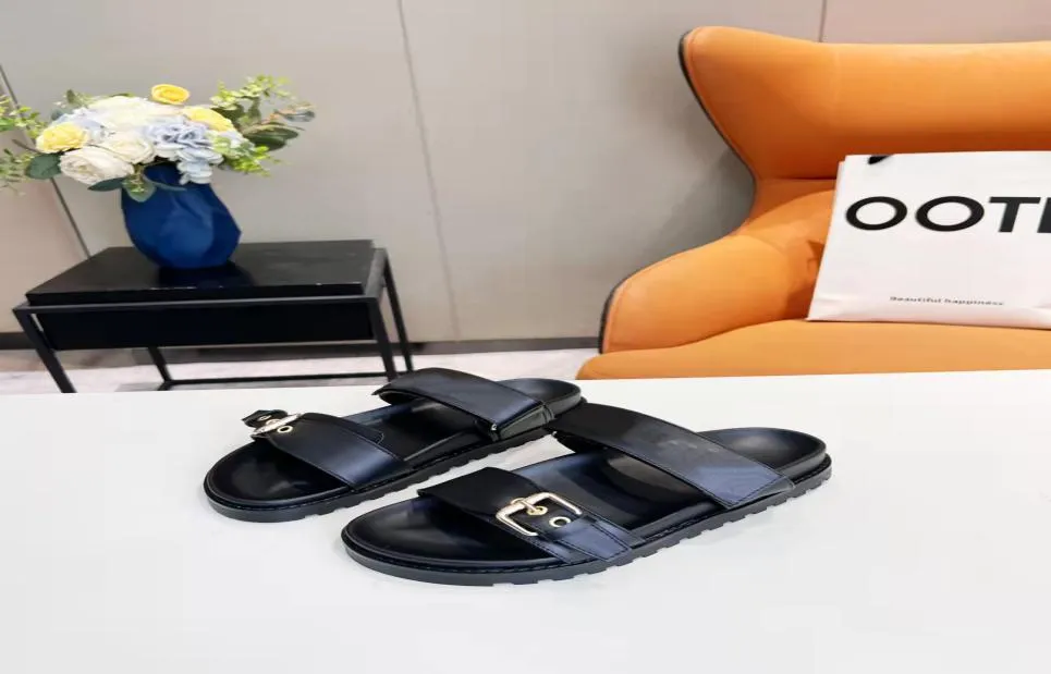 Designer dames sandalen kristal kalf lederen casual schoenen damesglaasjes gewikkeld platform zomer strand slipper maat 3542 met box25998222222