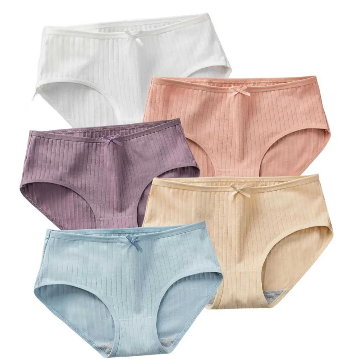 Culotte de femmes 3 pièces / ensemble de sous-vêtements de coton pour femmes sous-vêtements basses à taille solide sous-vêtements confortables et respirants sous-vêtements2405