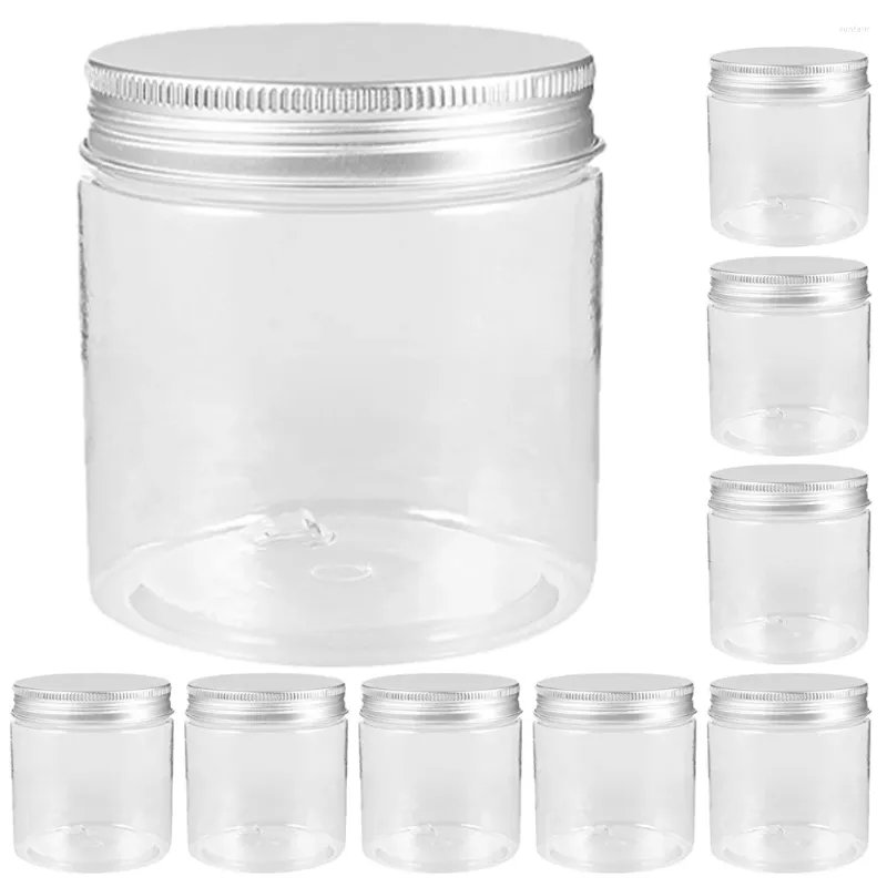 Opslagflessen 8 pc's huishoudelijke jampotten kleine honingcontainer plastic mason set huisdierafdichting