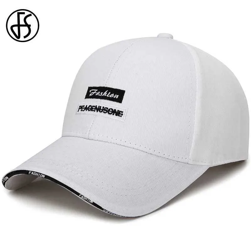 Caps à balle FS 2024 Black White Summer Baseball Cap pour hommes LETTRE DE LETTRE CAPIL CAPAGE ALIMABLABLE FEMMES SNAPBABLES DES CHAPEURS BON MASCULOINE Y240507