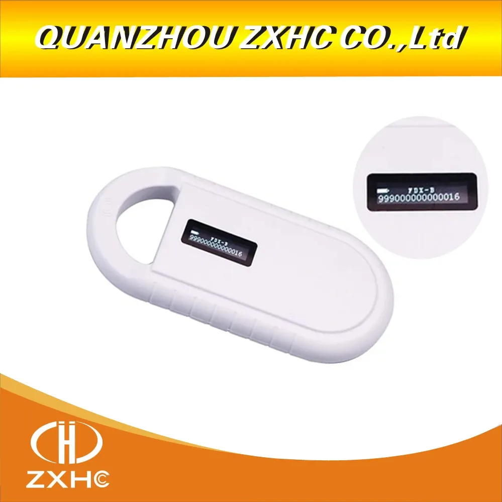 Scanners hecere portable oled affichage rfid iso11784 / 11785 134.2 kHz FDXB Microchip Reader Scanner pour chien / chat + 5pcs Tags