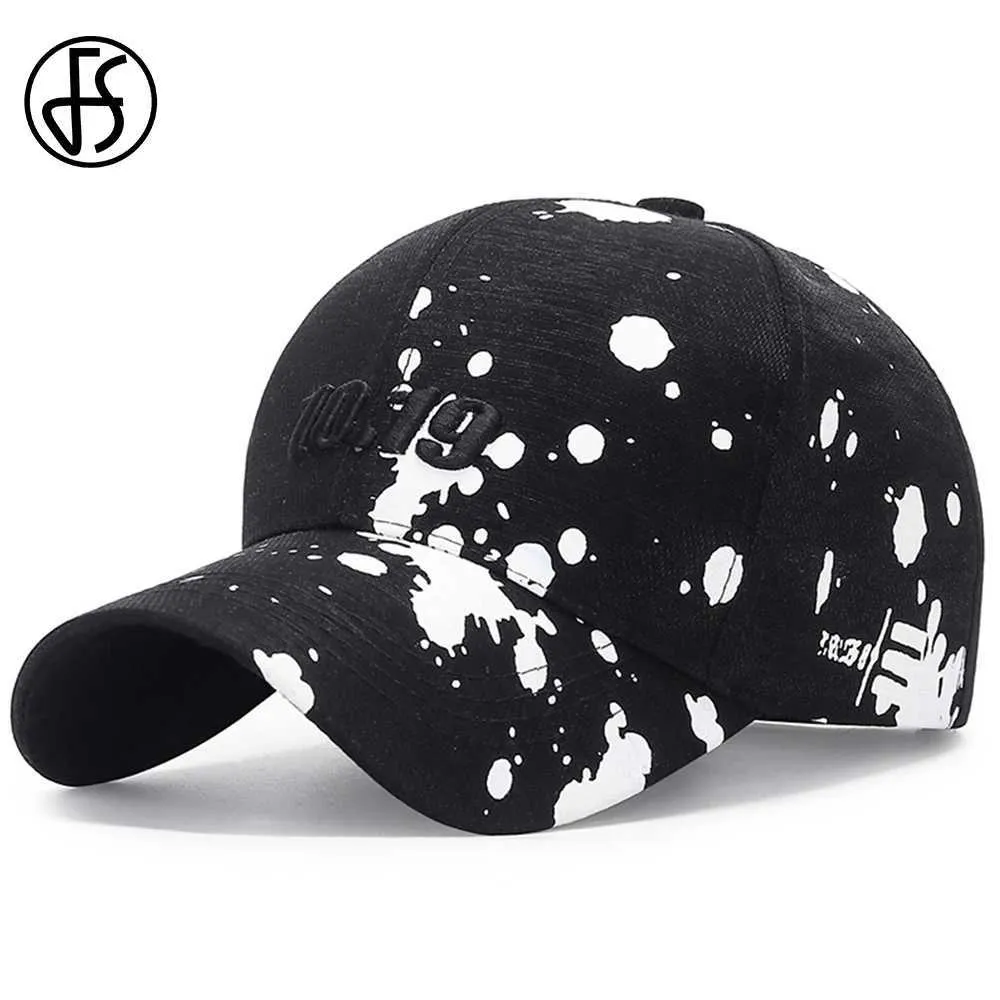 Ball Caps FS Black White Letter Emelcemery Baseball Cap для мужчин на открытом воздухе спортивные шляпы шляпы Snapback Hat Hat Summer Women Cap Capette Y240507