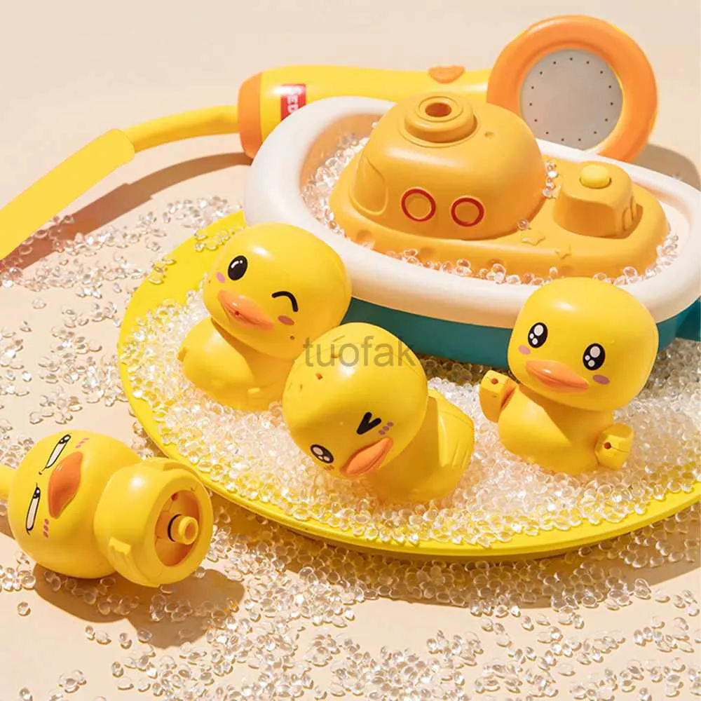 Toys de bain Baby Bath Toys mignon Duck Electric Water Spray Bathroom Toys Toys Kids Bath and Shower Bathtubs Interactive Toddler Toys Cadeaux D240507