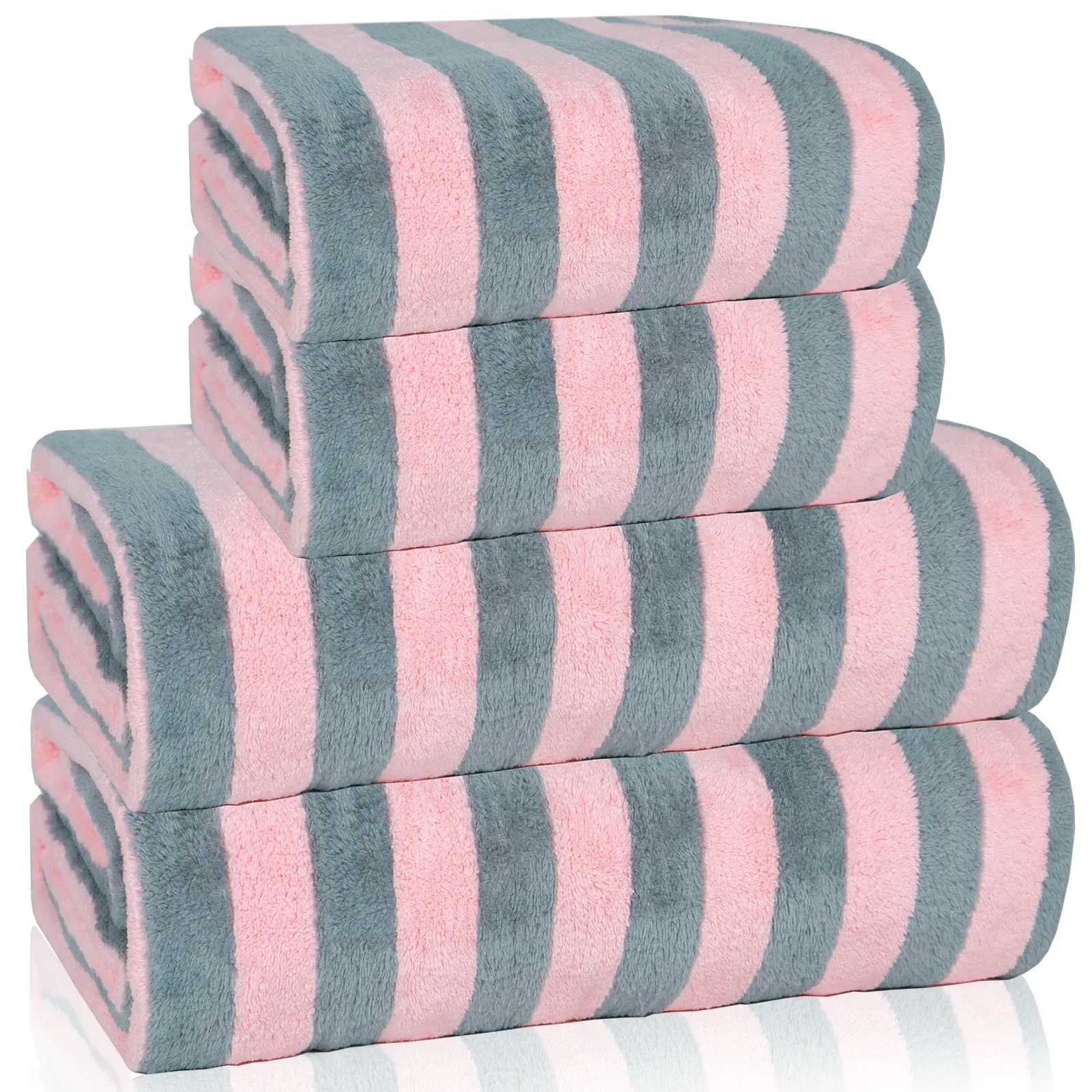 Asciugamani da 4 pari di asciugamani in microfibra set super assorbenti asciugamani leggero leggero leggero per piscina per bagno in spiaggia, palestra, hotel