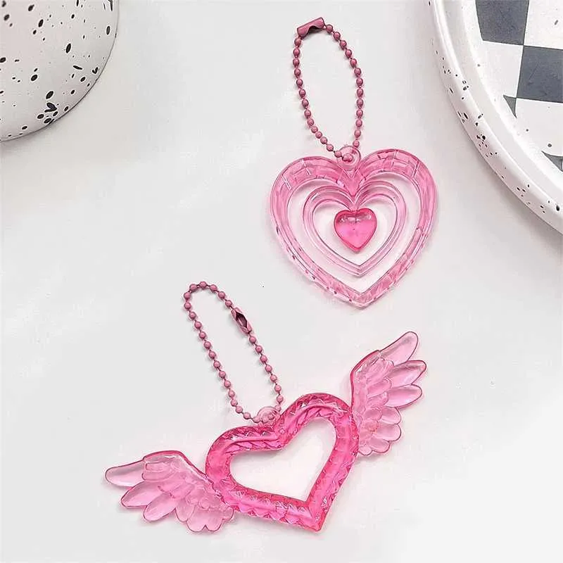 Keychains Lanyards Hollow Heart Pendants Photo Album Decoration Key Chain Album Pendant Keychain Keyring Bag Key Decoration