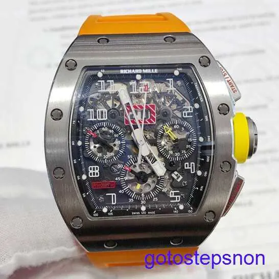 Gentlemen's RM Wrist Watch Automatyczny mechaniczny mechaniczny kwarc RM011-FM Seria Maszyna 40 50 mm Kalendarz Limitowana edycja RM011 Titanium
