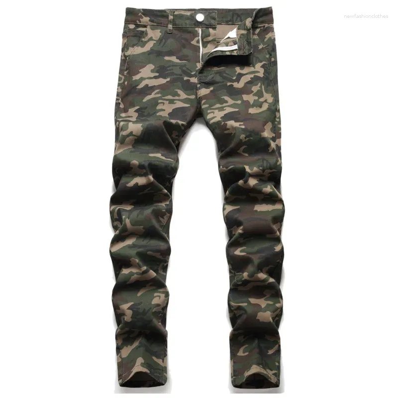 Arrivals de jean masculin Camouflage masculin Camouflage Straight Fashion Cool Quatre saison Dropship Pantalons Washed Brand Trend Army Green Pantal