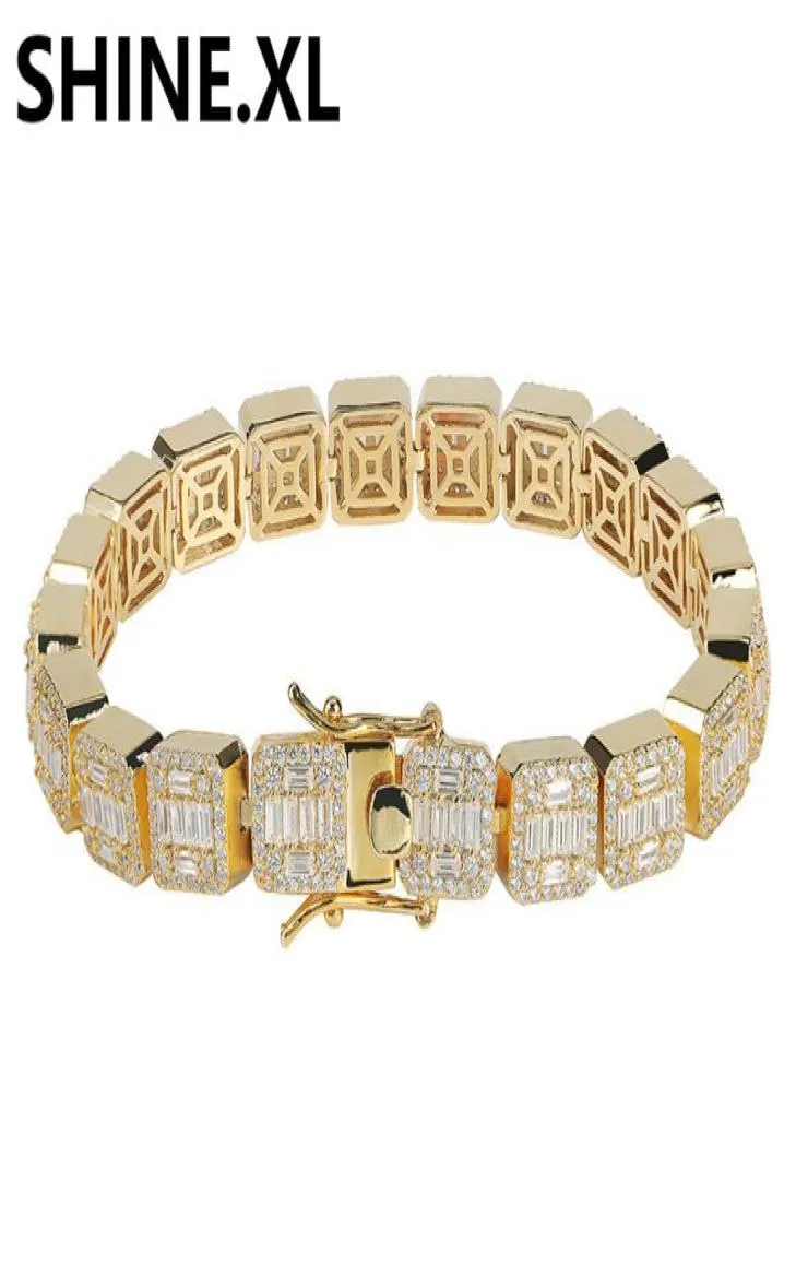 Bracelet de tennis à 10 mm Iced Out Zirconia Gold Silver Plted Mens Hiphop Bijoux 1 Row Cubic Luxury Men Bracelets7535853