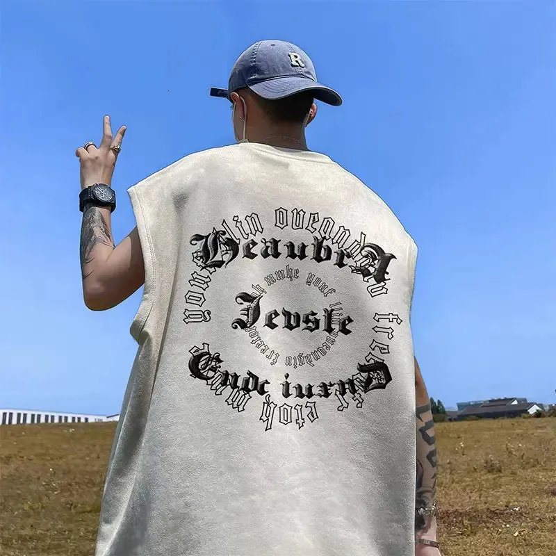 Chaleco De Gamuza De Ropa Emo Para Hombre: Top Retro Sin Mangas