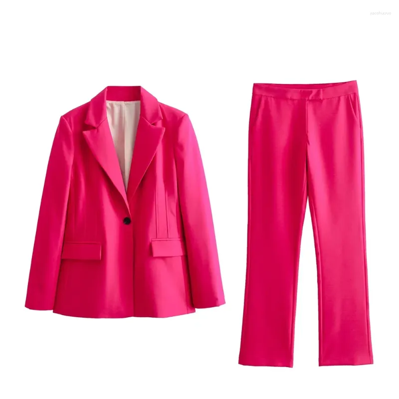 Pantalon de deux pièces pour femmes 2024zar Spring / Summer Clothing Collection Fil Decoration Slim Fit Suit Mini Flare Set