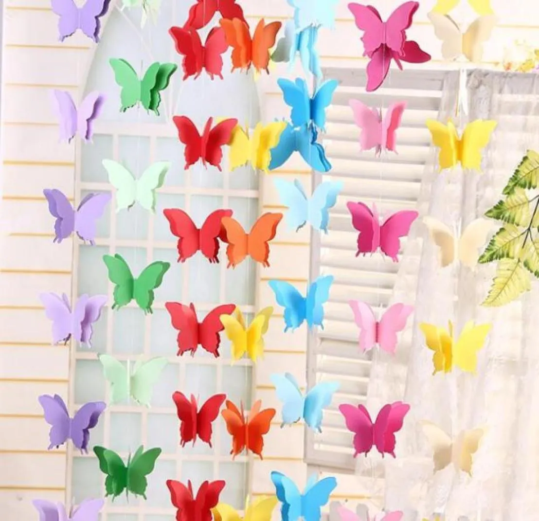 Schmetterlingspapier gezogene Blumendekoration Hochzeit Navidad Party Hintergründe Babyparty Geburtstagsfeier Festival DIY Dekoration7948352