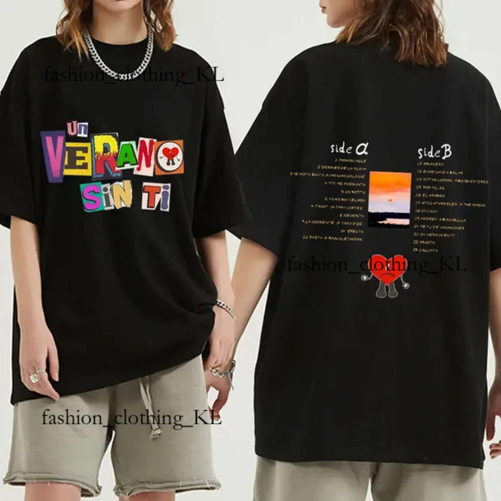 Graphics Shirt Unisexe Designer T-shirt Bad Bunny Hip Hop Shirts Music Album Double Harajuku Mens T-shirt Sweatshirt Shoe Sweatshirt 905 à manches Hip Hop Double.