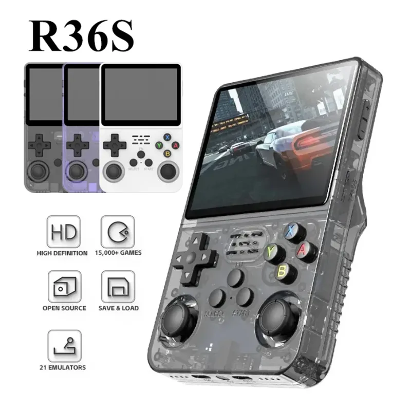 R36S RETRO HOMA VIDEJE Video Video Sistema Linux 3.5 pulgadas IPS Pantalla R35S Pro Portable Pocket Player Player 64GB Juegos DHL