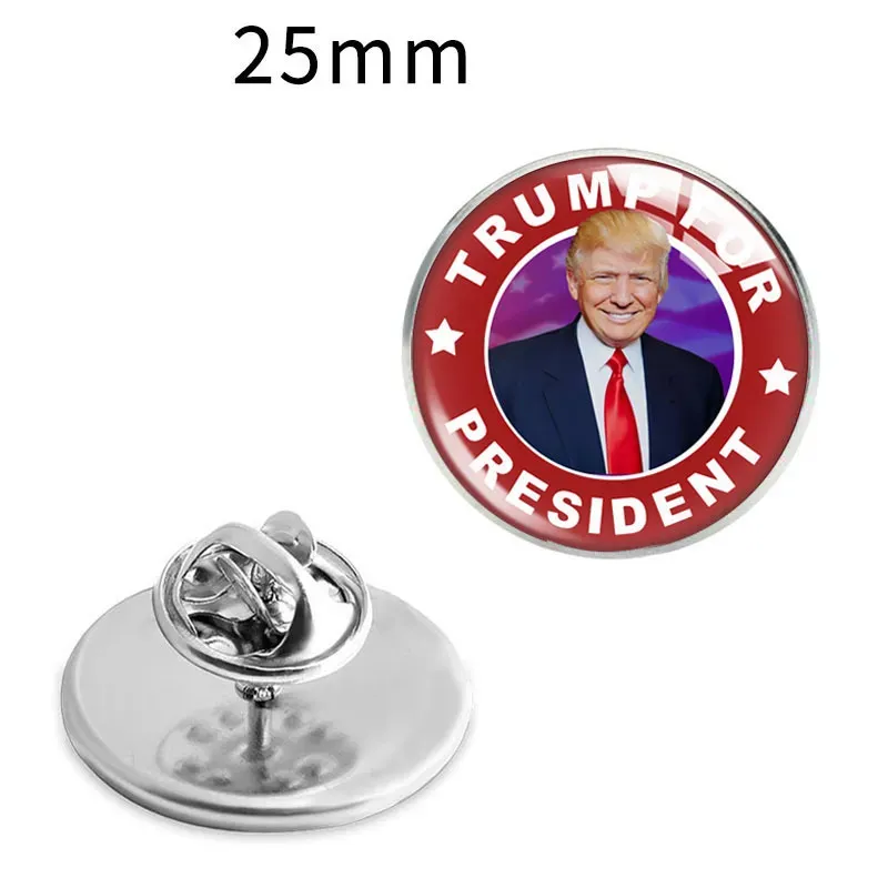 2024 Trump Brooches American Election Trump Metal Badge Pins Glass Brooch 9 Style