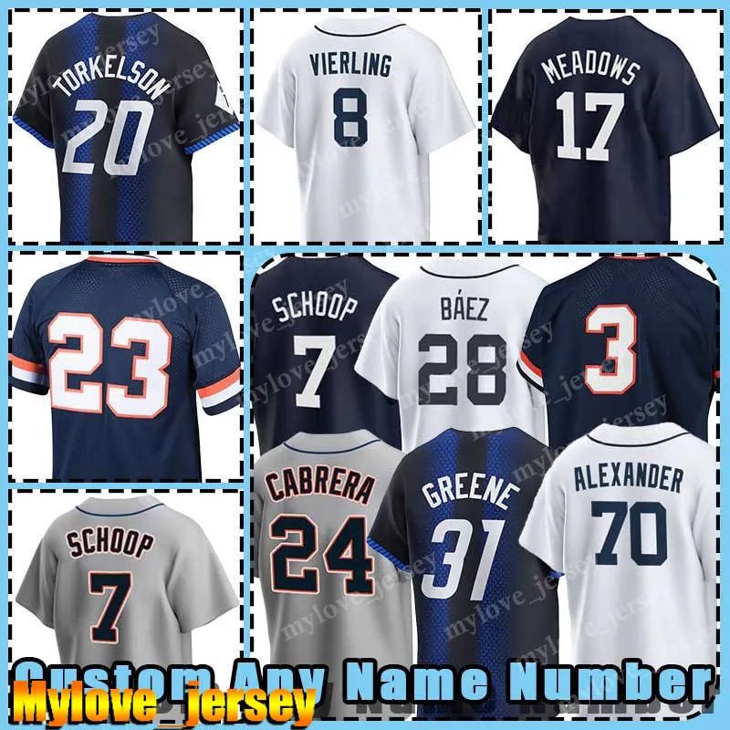 28 Javier Baez 23 Kirk Gibson Jersey Baseball Tigres 24 Miguel Cabrera Detroit Riley Greene Spencer Torkelson Akil Baddoo Ryan Kreidler Matt Vierling Parker Meadows