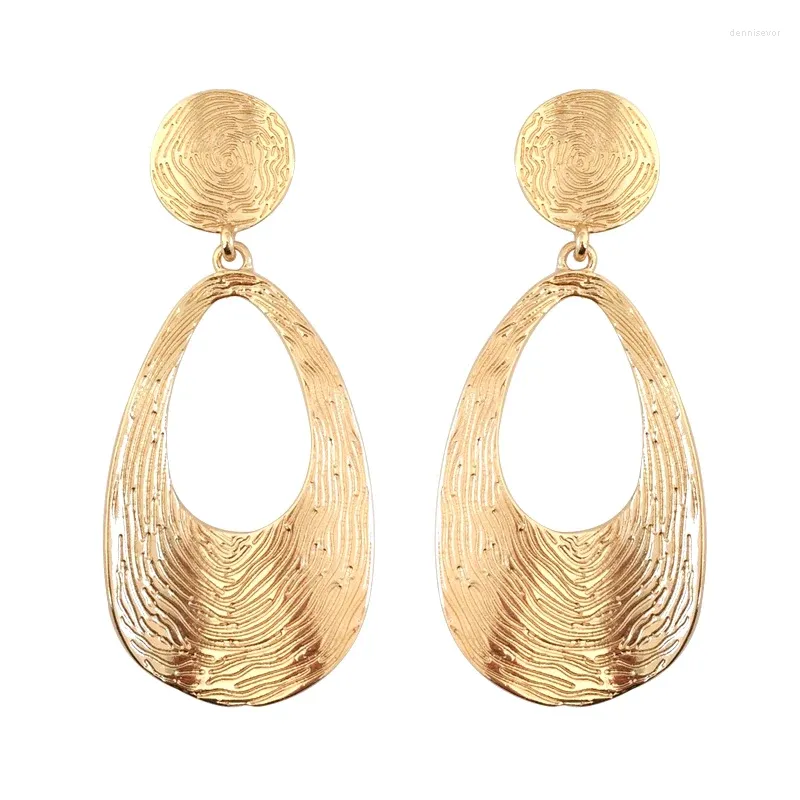 Bengelen oorbellen uitgeholde dsic spiralen krans shorls shells textured gouden kleur water drop grote ronde cirkel voor vrouwen feest