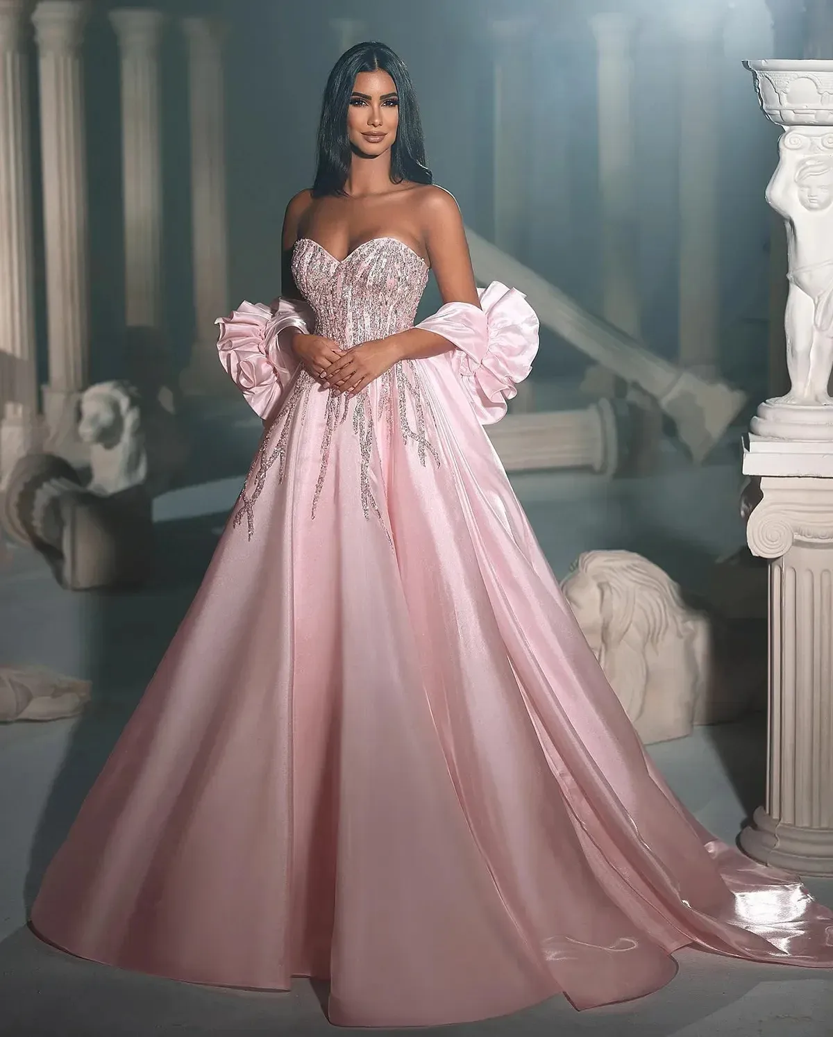 Sequin Bridal Gown: Pink Sweetheart Princess A Line... From Babynice666,  $175.08 | DHgate.Com