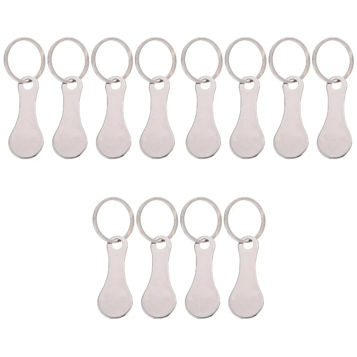 Miniatures 12 Pcs Shopping Cart Key Reusable Shopping Cart Stainless Steel Trolley Token Holder Keychain Shopping Cart Token