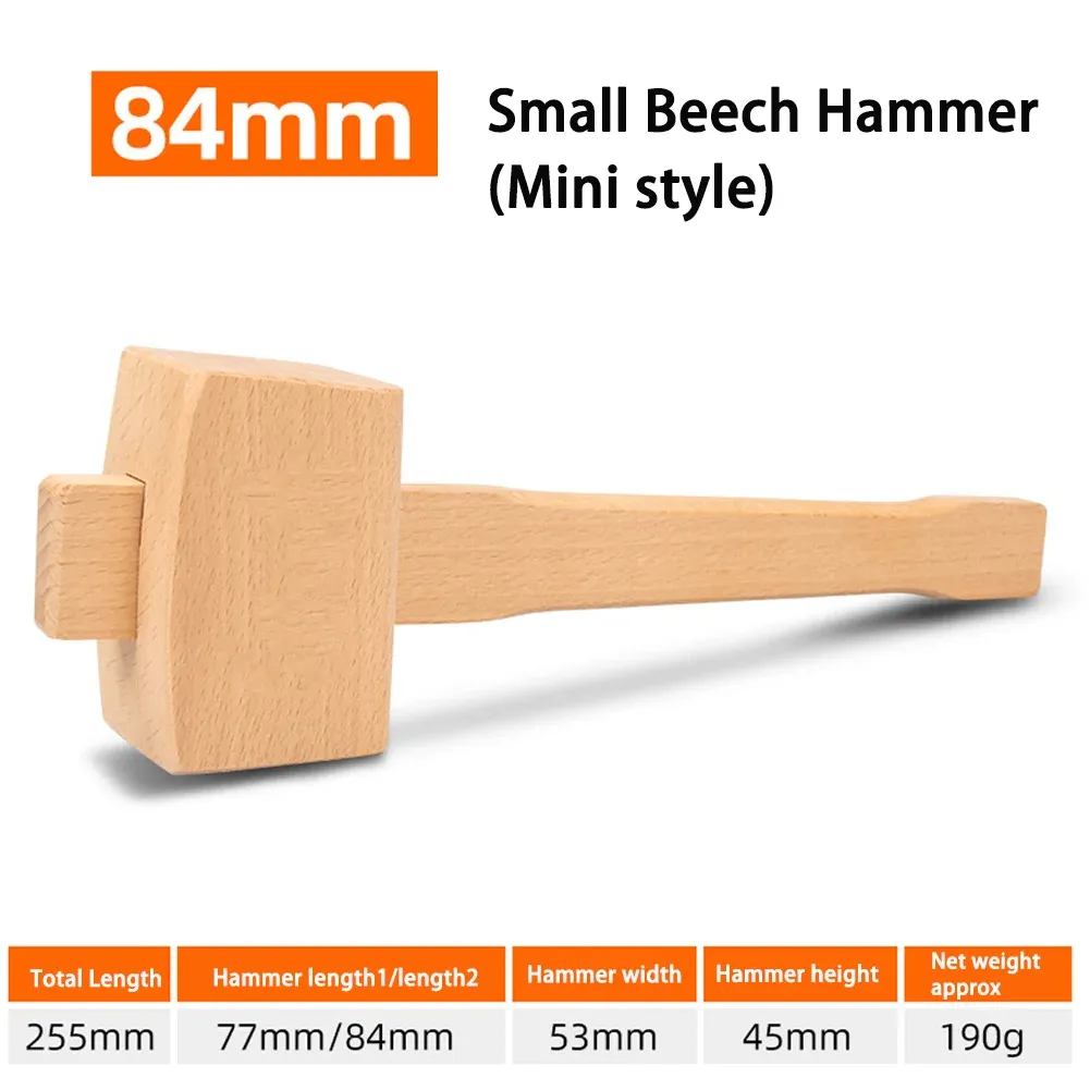 Hammer Quality Solid Beech Wood Hammer 84/100 / 130 mm Carpenter en bois sculpteur malafet outils à main pour le travail du bois