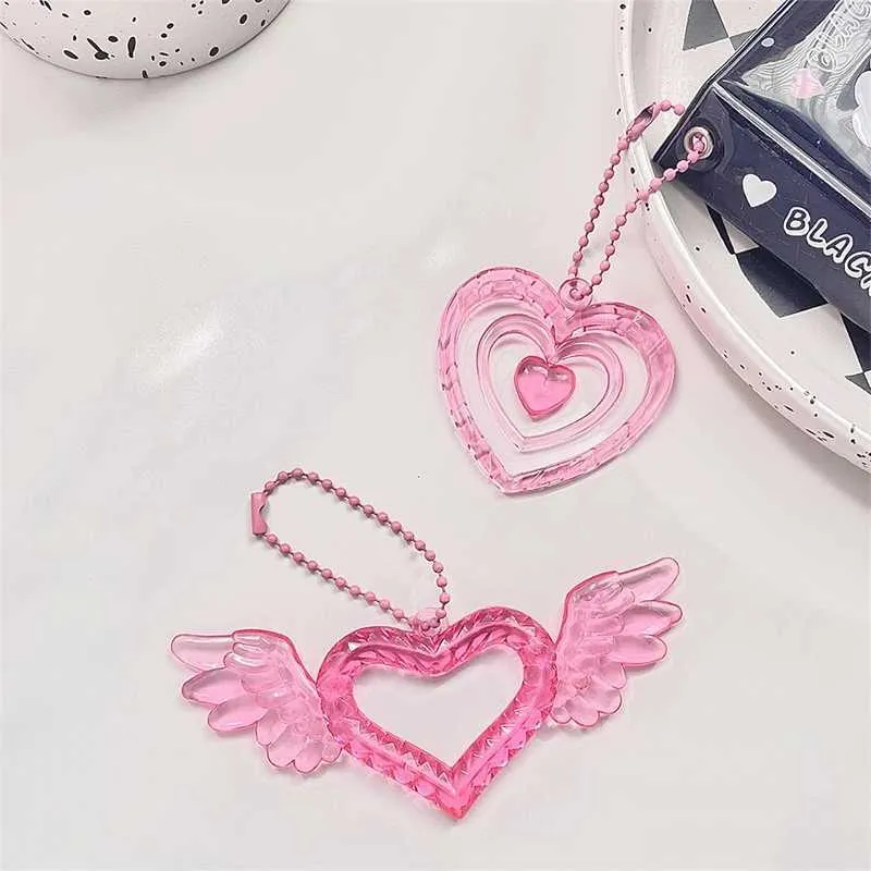 Keychains Lanyards Hollow Heart Pendants Photo Album Decoration Key Chain Album Pendant Keychain Keyring Bag Key Decoration