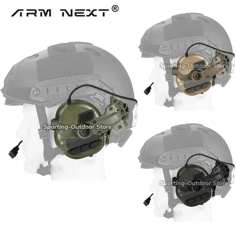 Arm Next Tactical Headset Militärjakt Skytte buller Avbrytande hörlurar för snabba hjälm Ops Wendy M-Lok Arc Headset 240507