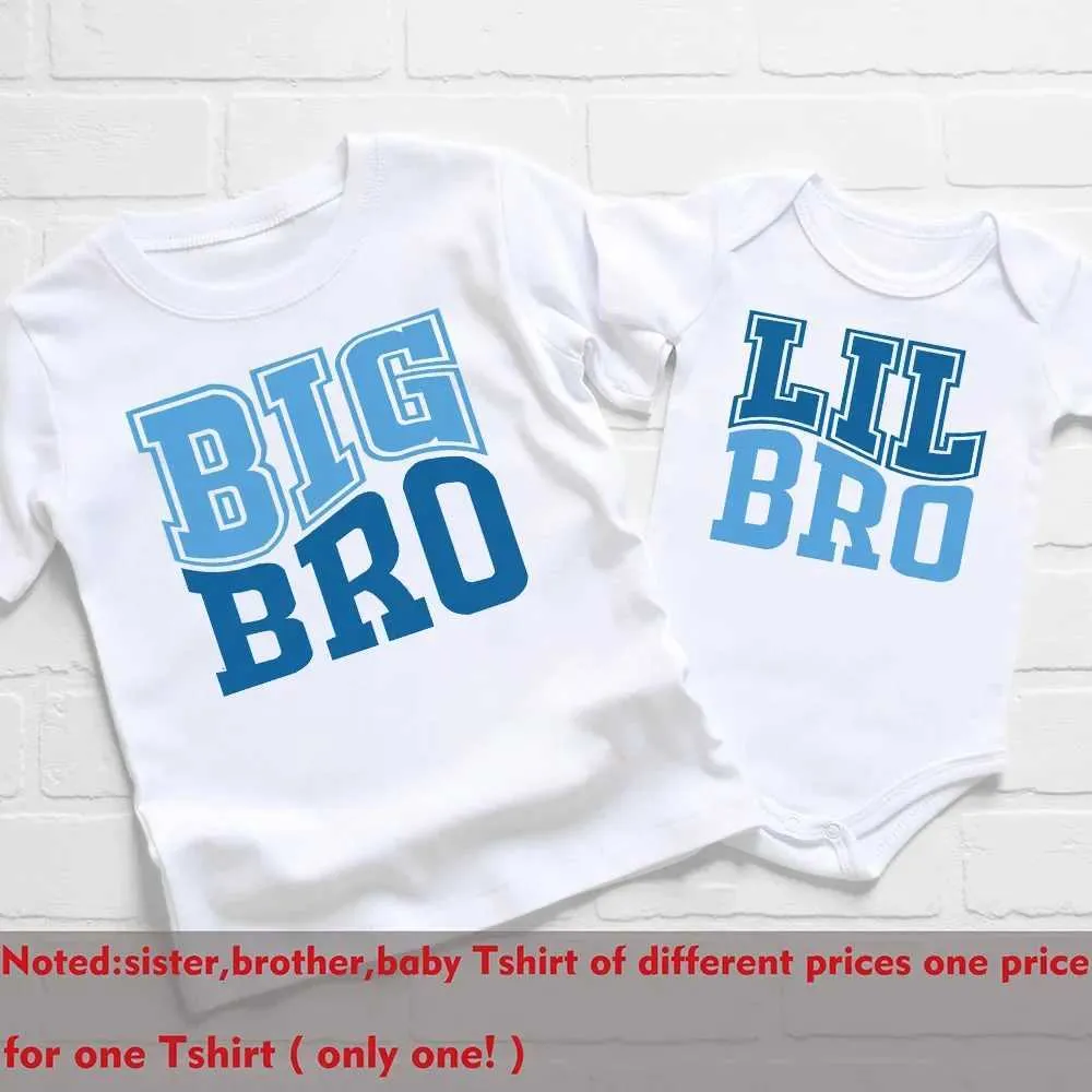 Dopasowanie rodzinnych strojów duży brat mały brat strój rodzeństwo tee retro pasujące koszulę Big Brother Big Sister T-shirt Romper D240507
