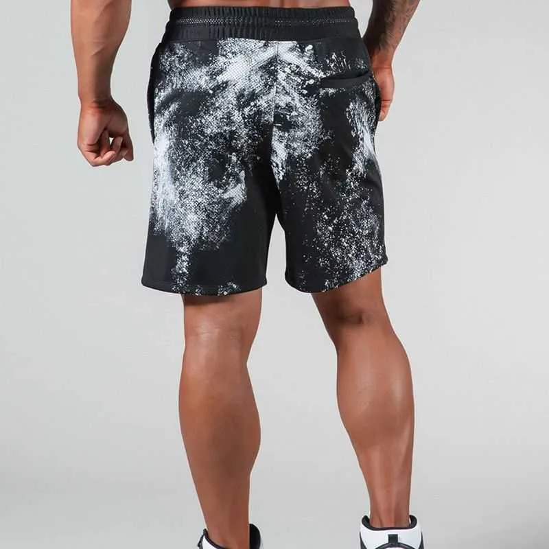 Mens Sports Casual shorts Mesh Snel drogen losse rechte buis Koreaanse fitness Running Gedrukt 5-punts