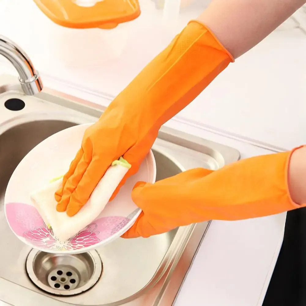 Handschuhe Haushalt Geschirrspülhandschuhe Langschläfe verdickte wasserdichte Reinigungshandschuhe Nicht -Slip -Küchenwaschgerichte Haushaltshandschuhe