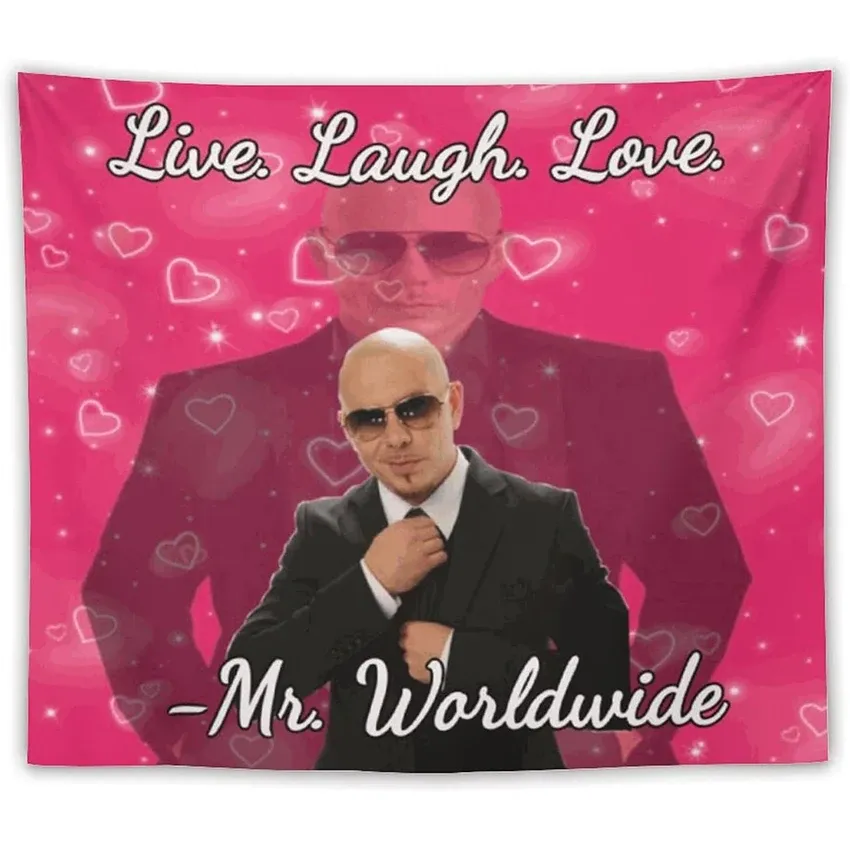 Adornos El Sr. Worldwide dice a Live Laugh Love Tapestry Funny Tapestry Flagal Boutique Art Banner colgando el pop para el hogar para el dormitorio de la habitación