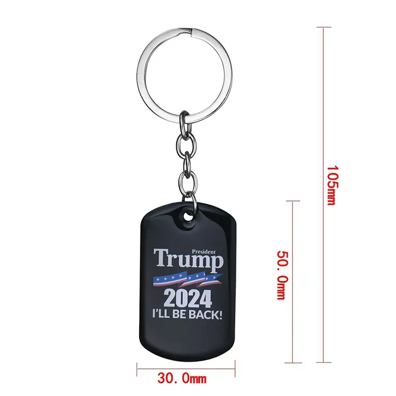 2024 Trump Keychain US President Election Flag Pendant Stainless Steel Tags Save America Again Keyring