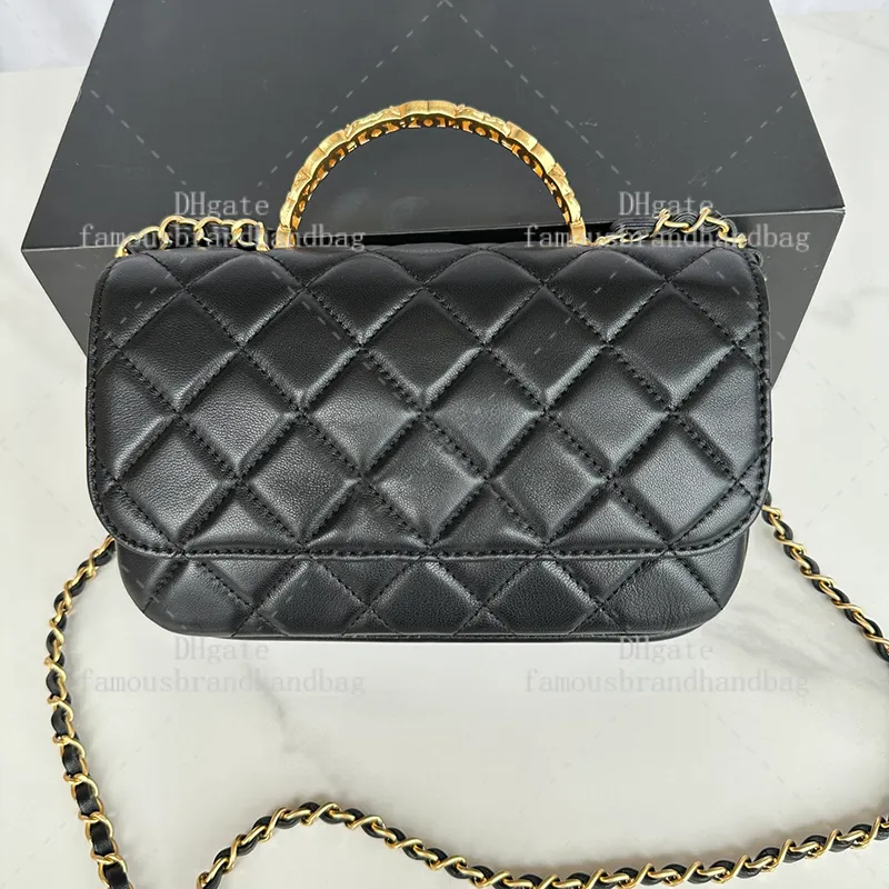 SMALL 20 LADY BAG IN BLACK MACROCANNAGE LAMBSKIN WITH GOLD HARDWARE main image 0