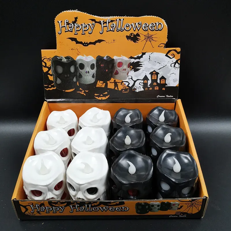 Led Skeleton Candles Light Tea Lights Ghost LED Lantern Lamp Night Party Halloween Decoration