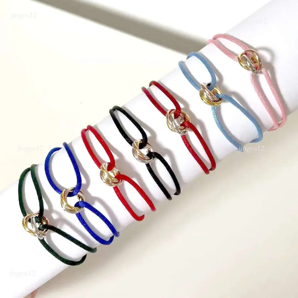 Mode 316l eefs en acier inoxydable Trinity Ring String Bracelet trois anneaux Bracelettes de couple de sangle pour femmes et hommes Fashion Jewwelry FA S S