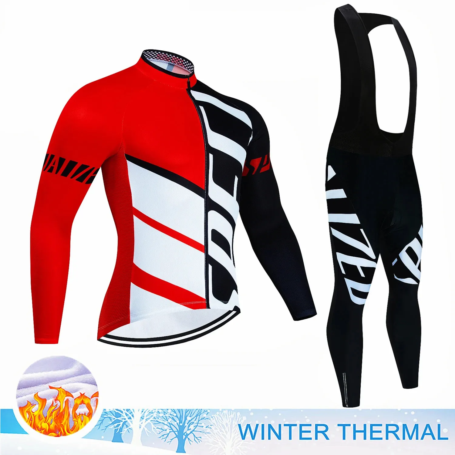 Pro Winter Thermal Fleece Cycling Jersey Sets Long Sleeve Bicycle Clothing MTB Bike Wear Maillot Ropa Ciclismo Suit 240506