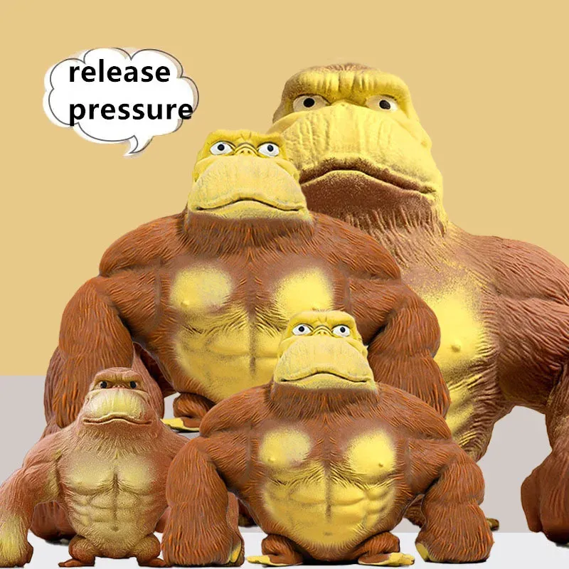 Sculture maxi baba antistress orangutan tpr decompressione gorilla giocattolo alto elastico divertimento spremitura di bambola animale release giocattoli regalo giocattoli
