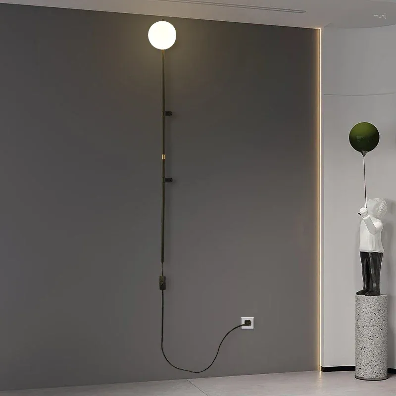 Lampe murale LED de chambre nordique avec commutateur salon simple et moderne Plug de cordon de câblage gratuit El Modélisation