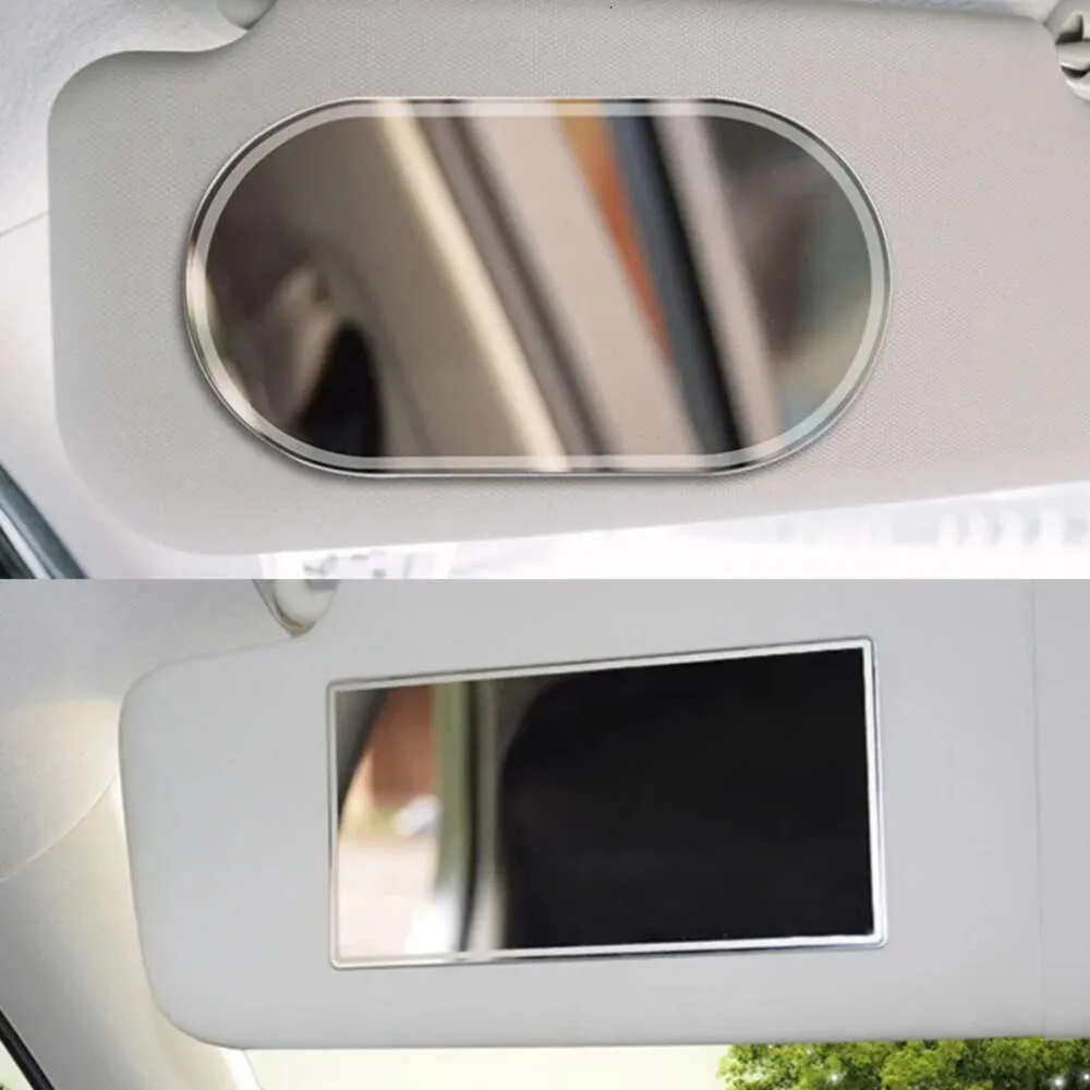 Upgrade Nieuwe roestvrijstalen draagbare make -upspiegel Auto Visor HD Cosmetische spiegels Universele auto Interieur Mirror1 PC